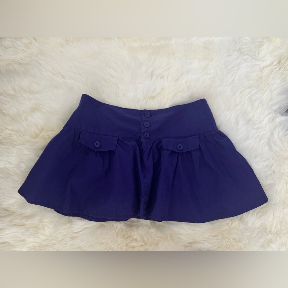 Vintage H&M Deep Purple Women's Cotton Mini Skirt